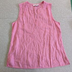 Vineyard Vines Sleeveless Chambray Linen Tunic - Watermelon Pink Size L Large